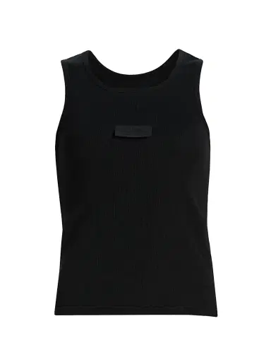MM6 MAISON MARGIELA Women's Logo Rib-Knit Stretch Cotton Tank - Black - Size XS | Thumbnail 1 MM6 MAISON MARGIELA Women's Logo Rib-Knit Stretch Cotton Tank - Black - Size XS | Thumbnail 1