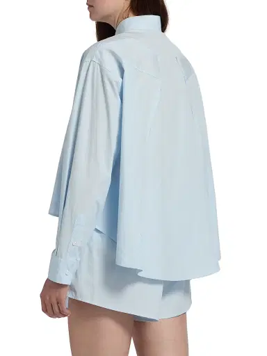 MM6 Maison Margiela Women's Cotton Poplin Crop Shirt - Light Blue | Thumbnail 5 MM6 Maison Margiela Women's Cotton Poplin Crop Shirt - Light Blue | Thumbnail 5