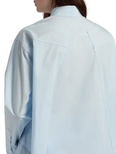 MM6 Maison Margiela Women's Cotton Poplin Crop Shirt - Light Blue | Thumbnail 6 MM6 Maison Margiela Women's Cotton Poplin Crop Shirt - Light Blue | Thumbnail 6