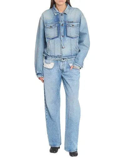 Maison Margiela Women's Raw Denim Jacket - Light Blue Indigo - Size 0 | Thumbnail 2 Maison Margiela Women's Raw Denim Jacket - Light Blue Indigo - Size 0 | Thumbnail 2