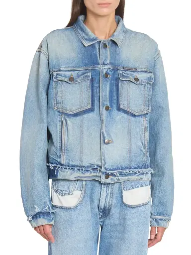Maison Margiela Women's Raw Denim Jacket - Light Blue Indigo - Size 0 | Thumbnail 3 Maison Margiela Women's Raw Denim Jacket - Light Blue Indigo - Size 0 | Thumbnail 3