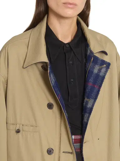 Maison Margiela Women's Reversible Short Trench Coat - Beige Blue - Size 6 | Thumbnail 6 Maison Margiela Women's Reversible Short Trench Coat - Beige Blue - Size 6 | Thumbnail 6