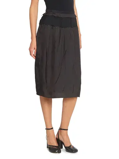 Maison Margiela Women's Textured Gabardine Midi-Skirt - Dark Grey | Thumbnail 4 Maison Margiela Women's Textured Gabardine Midi-Skirt - Dark Grey | Thumbnail 4