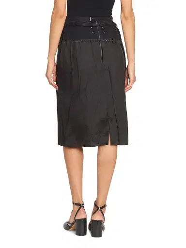 Maison Margiela Women's Textured Gabardine Midi-Skirt - Dark Grey | Thumbnail 5 Maison Margiela Women's Textured Gabardine Midi-Skirt - Dark Grey | Thumbnail 5