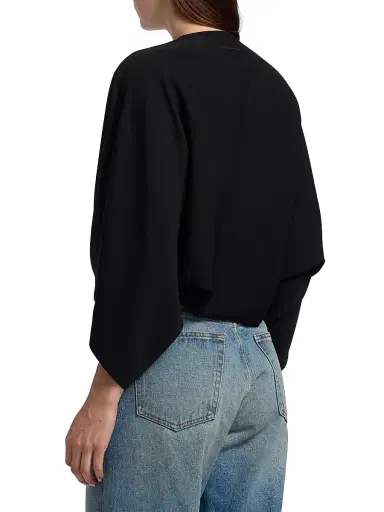 MM6 Maison Margiela Women's Fluid Surplice Blouse - Black | Thumbnail 5 MM6 Maison Margiela Women's Fluid Surplice Blouse - Black | Thumbnail 5