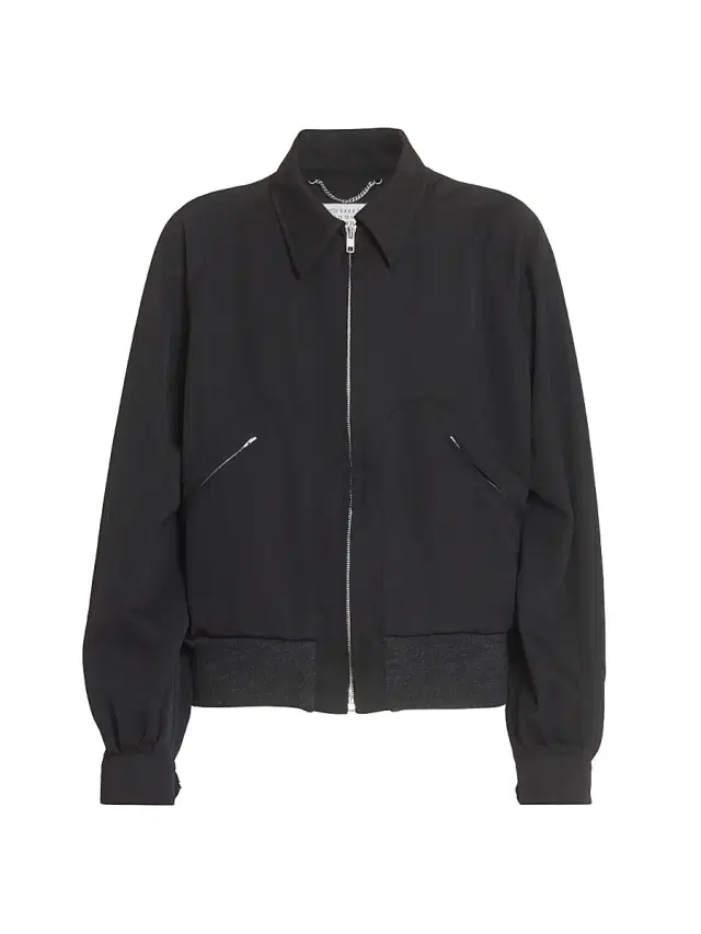 Maison Margiela Women's Wool Gabardine Zip Jacket - Black