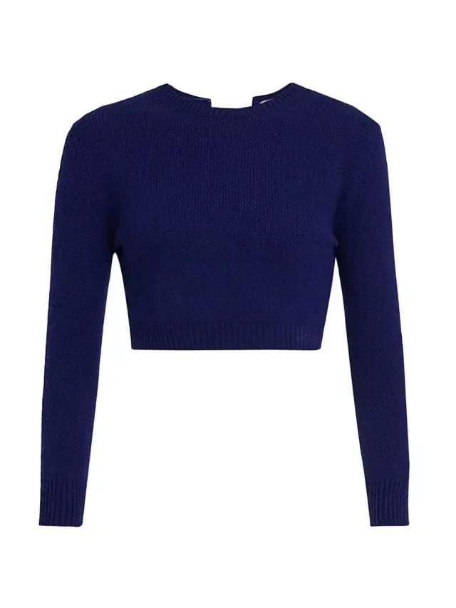 Jil Sander Women's Crop Wool Sweater - Ink Blue