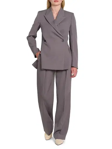 Jil Sander Women's Pleat-Front Wool Gabardine Trousers | Thumbnail 2 Jil Sander Women's Pleat-Front Wool Gabardine Trousers | Thumbnail 2