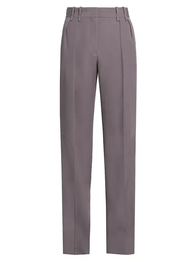 Jil Sander Women's Pleat-Front Wool Gabardine Trousers - Red Lotus