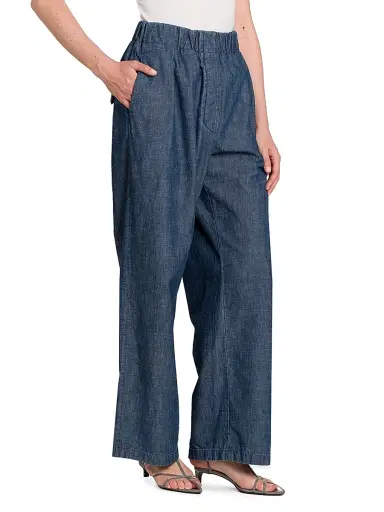 Jil Sander Women's Cotton Chambray Relaxed-Fit Trousers | Thumbnail 4 Jil Sander Women's Cotton Chambray Relaxed-Fit Trousers | Thumbnail 4