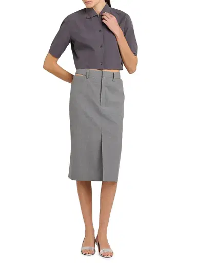 Jil Sander Women's Cotton Poplin Crop Shirt | Thumbnail 2 Jil Sander Women's Cotton Poplin Crop Shirt | Thumbnail 2