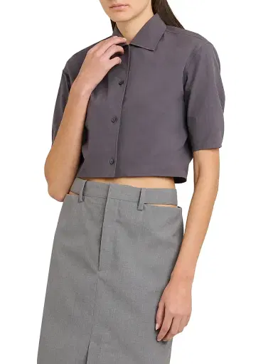 Jil Sander Women's Cotton Poplin Crop Shirt | Thumbnail 3 Jil Sander Women's Cotton Poplin Crop Shirt | Thumbnail 3