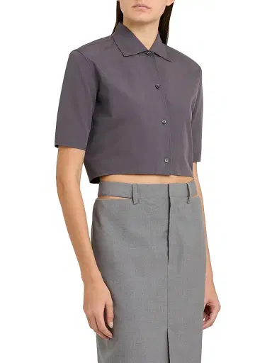 Jil Sander Women's Cotton Poplin Crop Shirt | Thumbnail 4 Jil Sander Women's Cotton Poplin Crop Shirt | Thumbnail 4