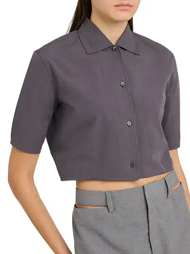 Jil Sander Women's Cotton Poplin Crop Shirt | Thumbnail 6 Jil Sander Women's Cotton Poplin Crop Shirt | Thumbnail 6