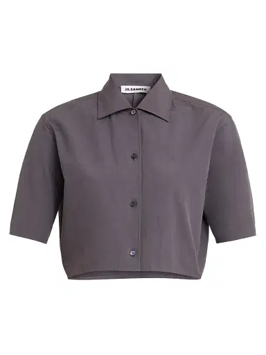 Jil Sander Women's Cotton Poplin Crop Shirt | Thumbnail 1 Jil Sander Women's Cotton Poplin Crop Shirt | Thumbnail 1