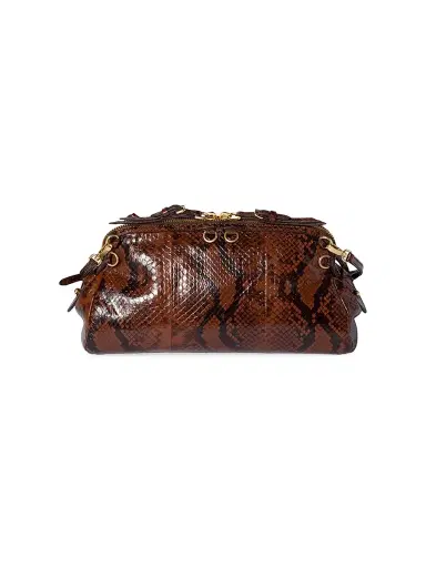Miu Miu Women's Python-Print Ayers Leather Clutch - Brown | Thumbnail 3 Miu Miu Women's Python-Print Ayers Leather Clutch - Brown | Thumbnail 3