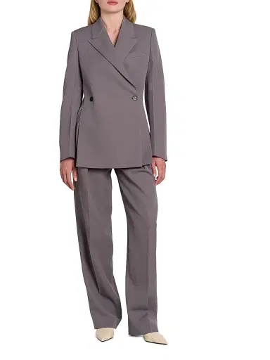 Jil Sander Women's Wool Double-Breasted Jacket - Red Lotus - Size 8 | Thumbnail 2