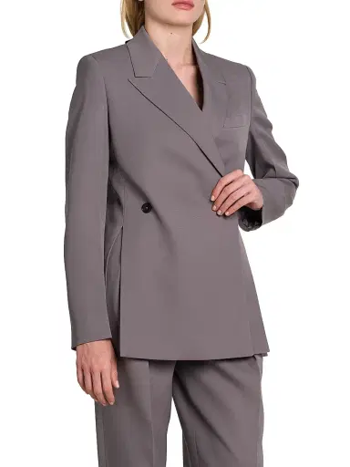 Jil Sander Women's Wool Double-Breasted Jacket - Red Lotus - Size 8 | Thumbnail 4