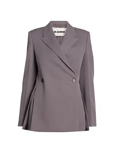 Jil Sander Women's Wool Double-Breasted Jacket - Red Lotus - Size 8 | Thumbnail 1