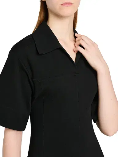 Jil Sander Women's Crepe A-Line Midi-Dress - Black | Thumbnail 6 Jil Sander Women's Crepe A-Line Midi-Dress - Black | Thumbnail 6