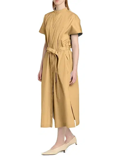 Jil Sander Women's Glaze-Finished Cotton Poplin Shirtdress - Cereal | Thumbnail 4 Jil Sander Women's Glaze-Finished Cotton Poplin Shirtdress - Cereal | Thumbnail 4