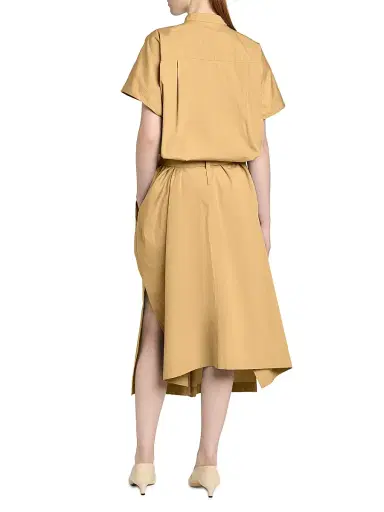 Jil Sander Women's Glaze-Finished Cotton Poplin Shirtdress - Cereal | Thumbnail 5 Jil Sander Women's Glaze-Finished Cotton Poplin Shirtdress - Cereal | Thumbnail 5