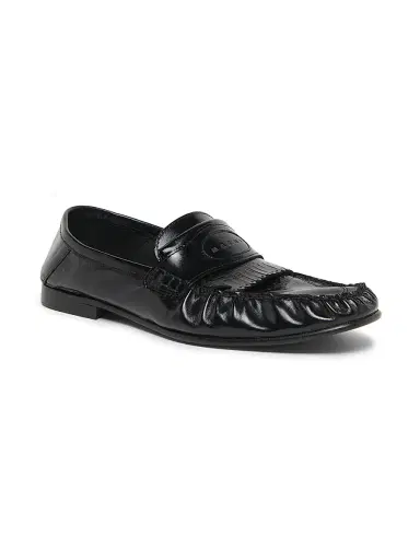 Marni Men's Leather Moccasin Loafers - Black | Thumbnail 2 Marni Men's Leather Moccasin Loafers - Black | Thumbnail 2