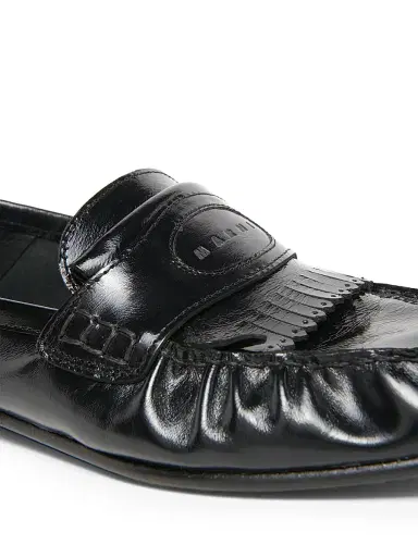 Marni Men's Leather Moccasin Loafers - Black | Thumbnail 6 Marni Men's Leather Moccasin Loafers - Black | Thumbnail 6