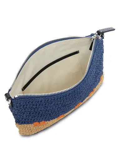 Marni Men's Logo Woven Flat Pochette Bag - Blue Pompe Carrot | Thumbnail 2