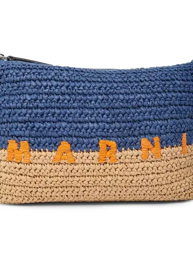 Marni Men's Logo Woven Flat Pochette Bag - Blue Pompe Carrot | Thumbnail 4