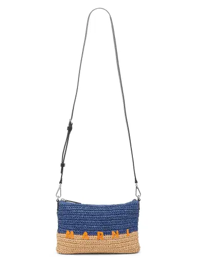 Marni Men's Logo Woven Flat Pochette Bag - Blue Pompe Carrot | Thumbnail 5