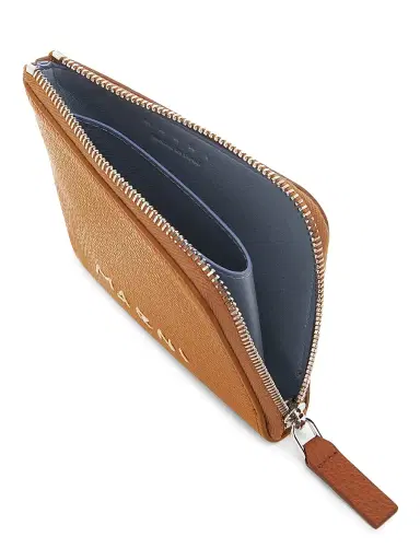 Marni Men's Zip Around Leather Wallet - Brick | Thumbnail 3