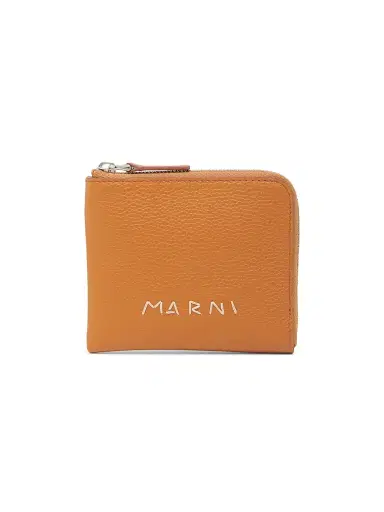 Marni Men's Zip Around Leather Wallet - Brick | Thumbnail 1