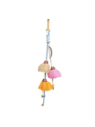 Marni Men's Woven Flower Bag Charm - Natural Blue Yellow | Thumbnail 1