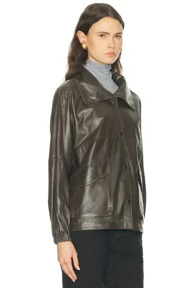 Nour Hammour Anorak Leather Jacket | Thumbnail 3