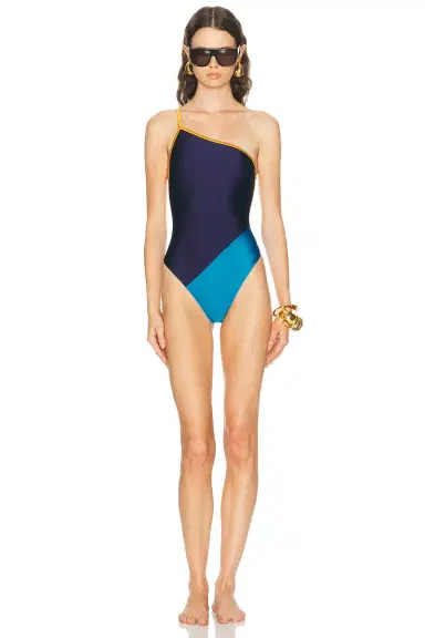 Saint Laurent One Shoulder One Piece Swimsuit | Thumbnail 1 Saint Laurent One Shoulder One Piece Swimsuit | Thumbnail 1