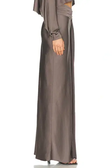 Lapointe Lightweight Satin Asymmetric Maxi Skirt | Thumbnail 2 Lapointe Lightweight Satin Asymmetric Maxi Skirt | Thumbnail 2