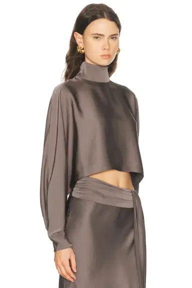 Lapointe Lightweight Satin Caftan Top | Thumbnail 2