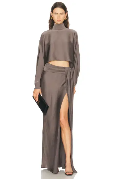 Lapointe Lightweight Satin Caftan Top | Thumbnail 4