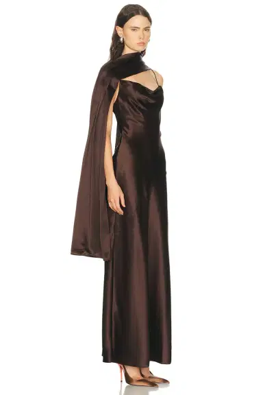 NICHOLAS Nelia Maxi Cape Slip Dress | Thumbnail 3 NICHOLAS Nelia Maxi Cape Slip Dress | Thumbnail 3