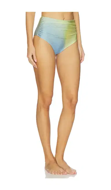 Simkhai Teya High Waisted Ruched Bikini Bottom | Thumbnail 2