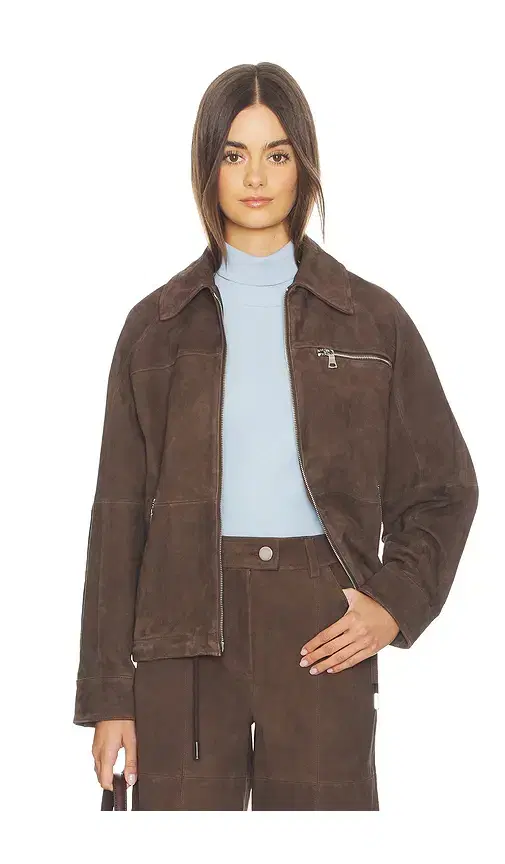 ALIGNE Alex Suede Bomber Jacket
