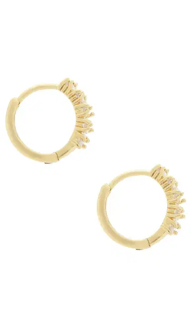 Mazin Jewels Baguette Hoop Earrings | Thumbnail 2 Mazin Jewels Baguette Hoop Earrings | Thumbnail 2
