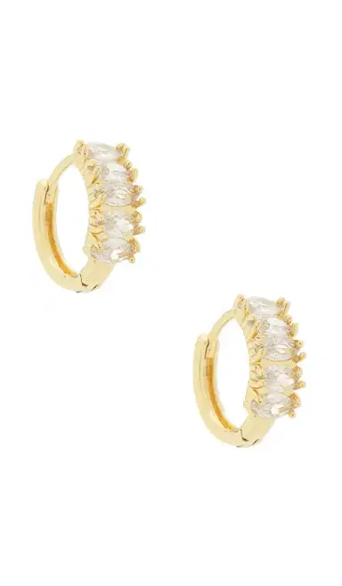 Mazin Jewels Baguette Hoop Earrings | Thumbnail 1 Mazin Jewels Baguette Hoop Earrings | Thumbnail 1