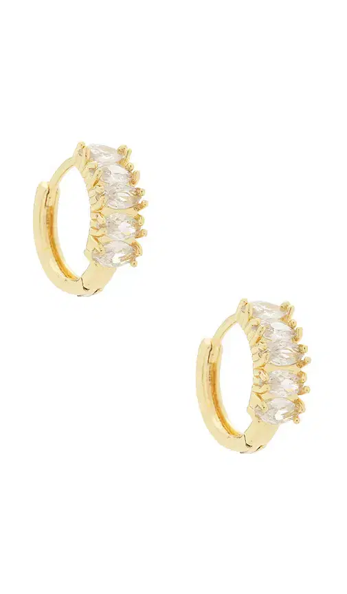 Mazin Jewels Baguette Hoop Earrings