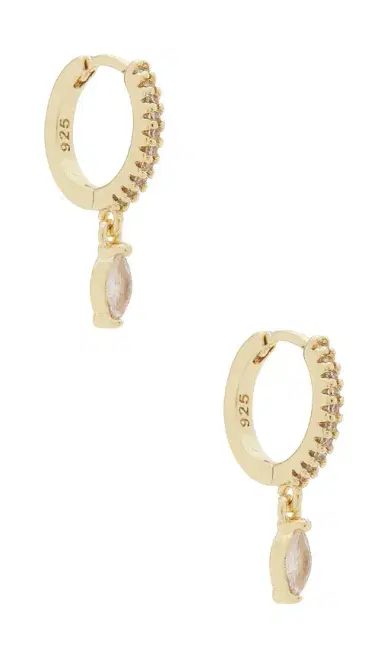 Mazin Jewels Marquise Huggies Earring | Thumbnail 1 Mazin Jewels Marquise Huggies Earring | Thumbnail 1