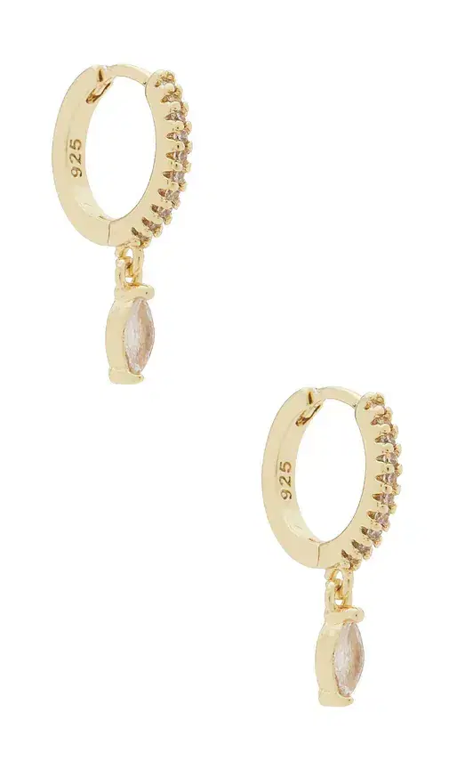 Mazin Jewels Marquise Huggies Earring