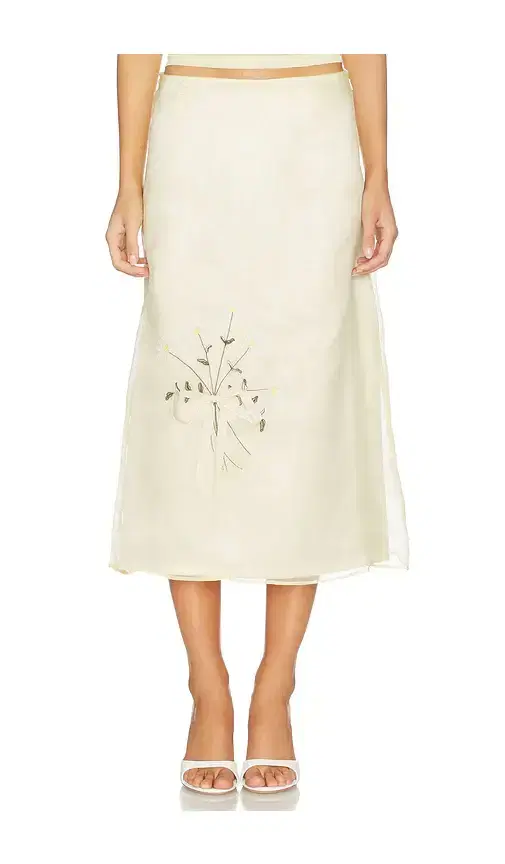 Tanner Fletcher Lisel Embroidered Daisy Skirt