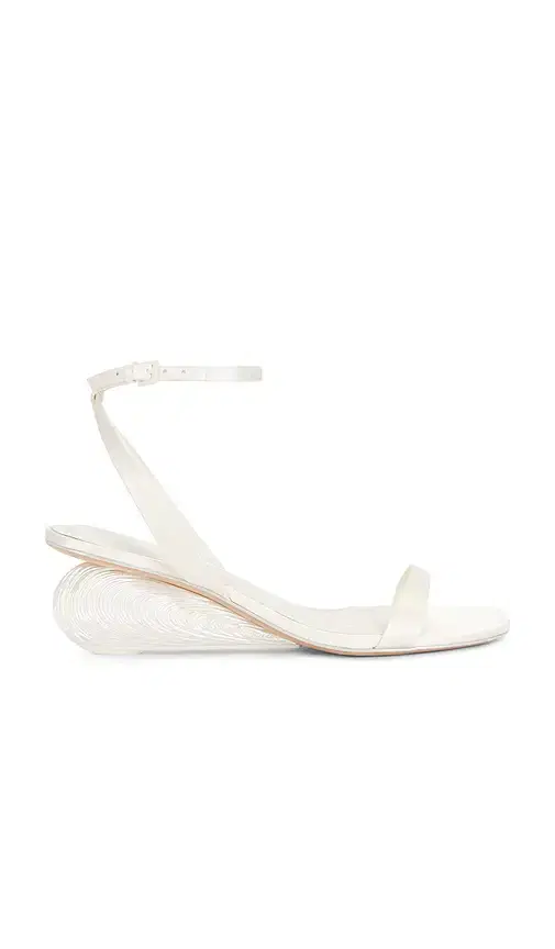 SIMKHAI Bridget Satin Oyster Shell Wedge Sandal