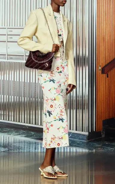 Rabanne Floral Jersey-Knit Midi Dress | Thumbnail 2